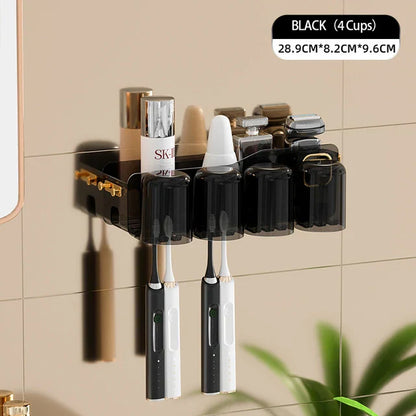 Decorbites™ Umgekehrtes Zahnbürstenhalter mit automatischer Zahnpasta-Presser & Make-up-Aufbewahrungsregal