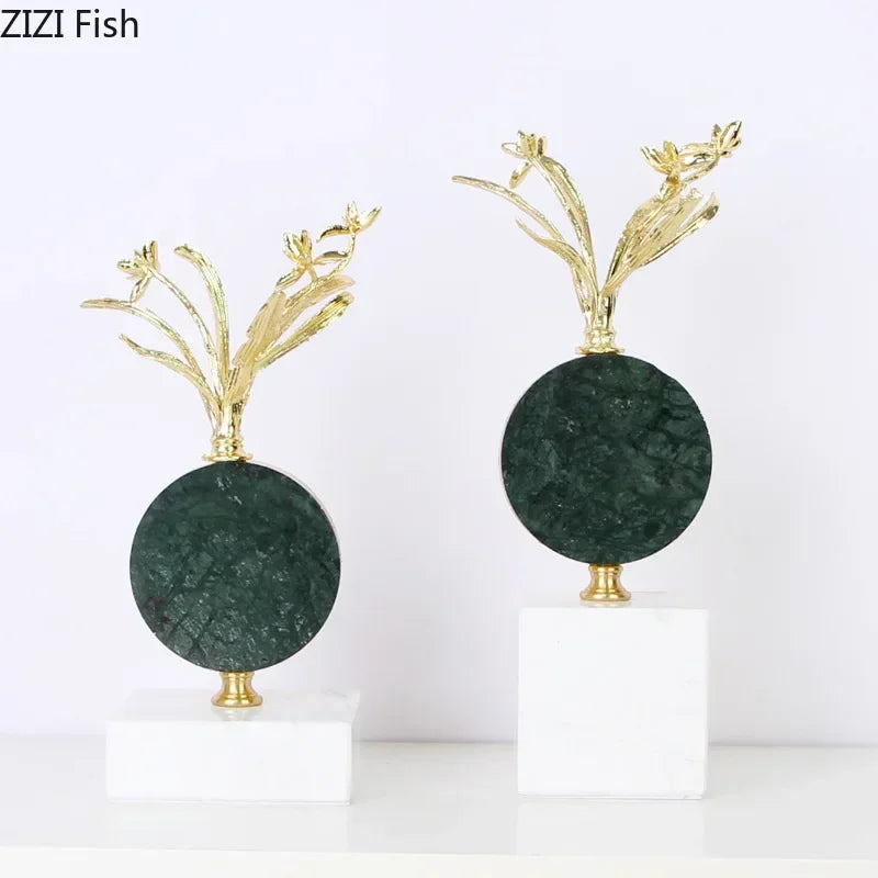 Decorbites™ Vergoldete Blütenkristall-Skulptur Schreibtischdekoration Moderne Handwerkskunst Raumdekoration