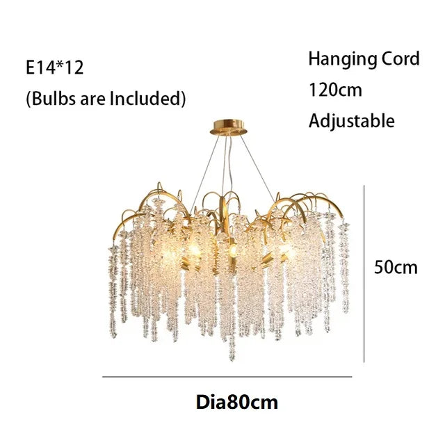 Gold Crystal Chandelier Oval120cm For Dining