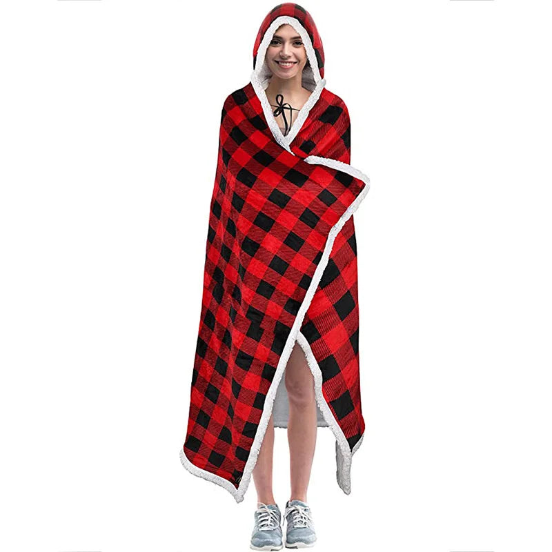 DecorBites™ Leopard Print Warm Wearable Lap Blanket - Soft Flannel Shawl Blanket