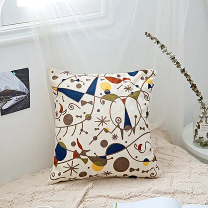 Decorbites™ Geometrisches Stickerei Kissenbezug 45x45 cm Schwarz Grau Weich Gemütlich für Heimdekoration
