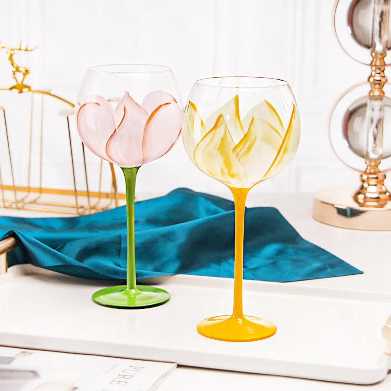 Decorbites™ Handbemalter Glasbecher: Kreative Rotweingläser für Hochzeitsfeiern
