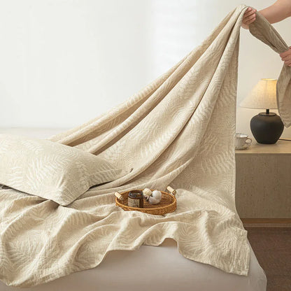 DecorBites™ Cotton & Linen Bed Sheet Set: Luxury, Skin-Friendly, All Seasons, Queen & King Sizes