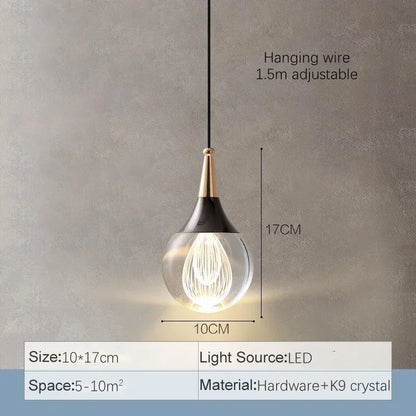 Decorbites™ Kristall-LED-Kugel-Hängeleuchter für Esszimmer, Schlafzimmer, Küche und Restaurant-Dekoration