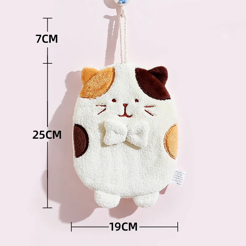 Decorbites™ Süßes Katzen-Handtuch: Dickes, schnell trocknendes Küchen- und Badezimmer-Frotteehandtuch