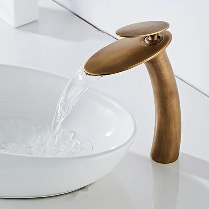 Waterfall Basin Faucet Black Bathroom