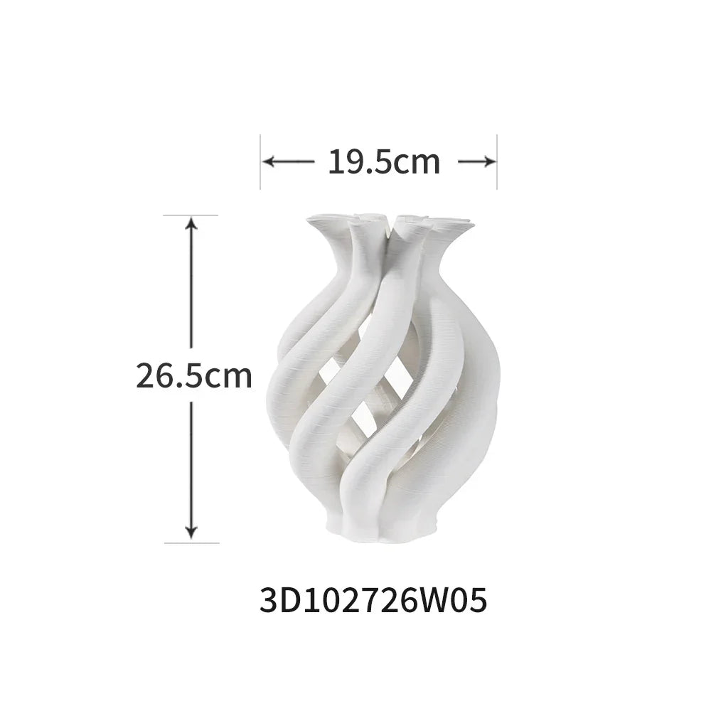 Decorbites™ Geometrische Keramikhohlvase Spiralförmige Rohr Blumengesteck Wohnungsdekoration Figuren