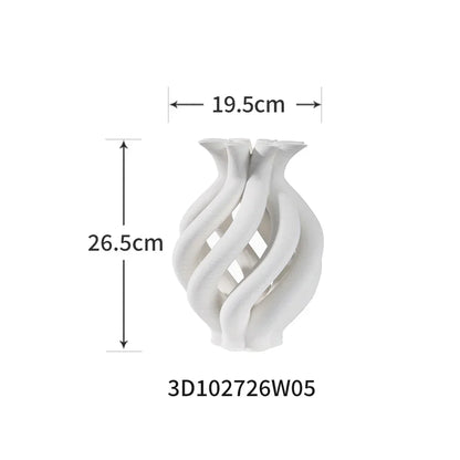 Decorbites™ Geometrische Keramikhohlvase Spiralförmige Rohr Blumengesteck Wohnungsdekoration Figuren