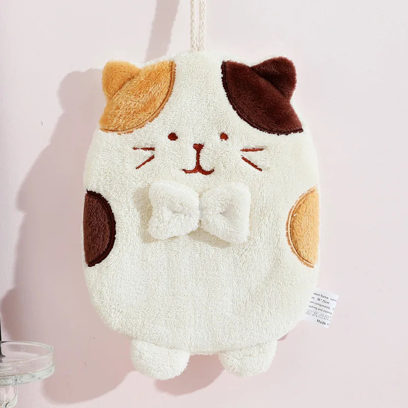 Decorbites™ Süßes Katzen-Handtuch: Dickes, schnell trocknendes Küchen- und Badezimmer-Frotteehandtuch