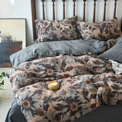 DecorBites™ Cotton Jacquard Bedding Sets Vintage Quilt Set for All Seasons