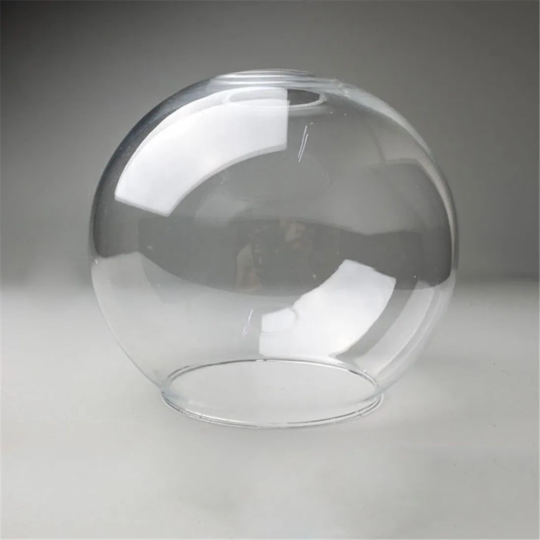 Decorbites™ Handgeblasener Klar-Glas-Kugellampenschirm mit 2 Öffnungen an den Enden, D18cm Glasabdeckung Kugellampenschirm