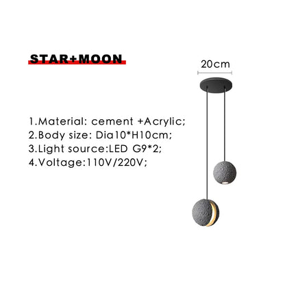 Decorbites™ Industrielle Zement-Pendantleuchten - Retro Mond-Stern-Kronleuchter-Armatur