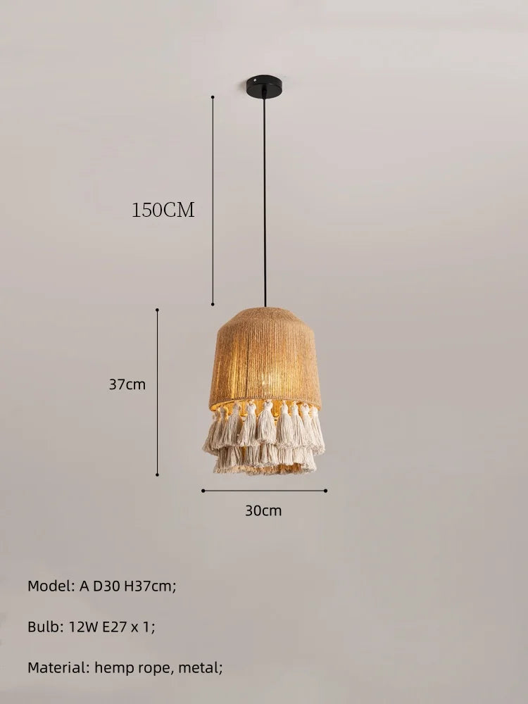 Decorbites™ Hanfseil E27 LED Hängeleuchten Kronleuchter Beleuchtung - Nordische Minimalismus