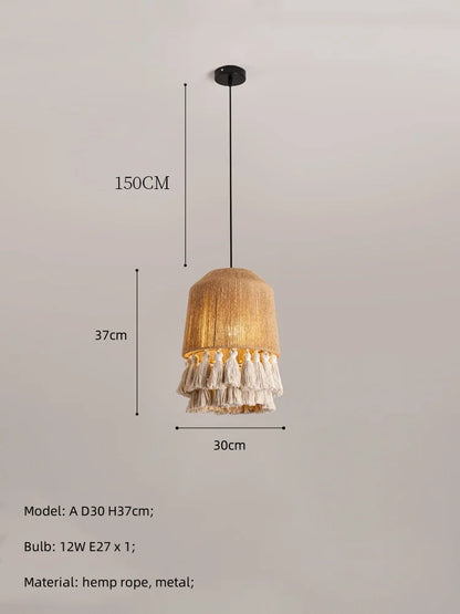 Decorbites™ Hanfseil E27 LED Hängeleuchten Kronleuchter Beleuchtung - Nordische Minimalismus