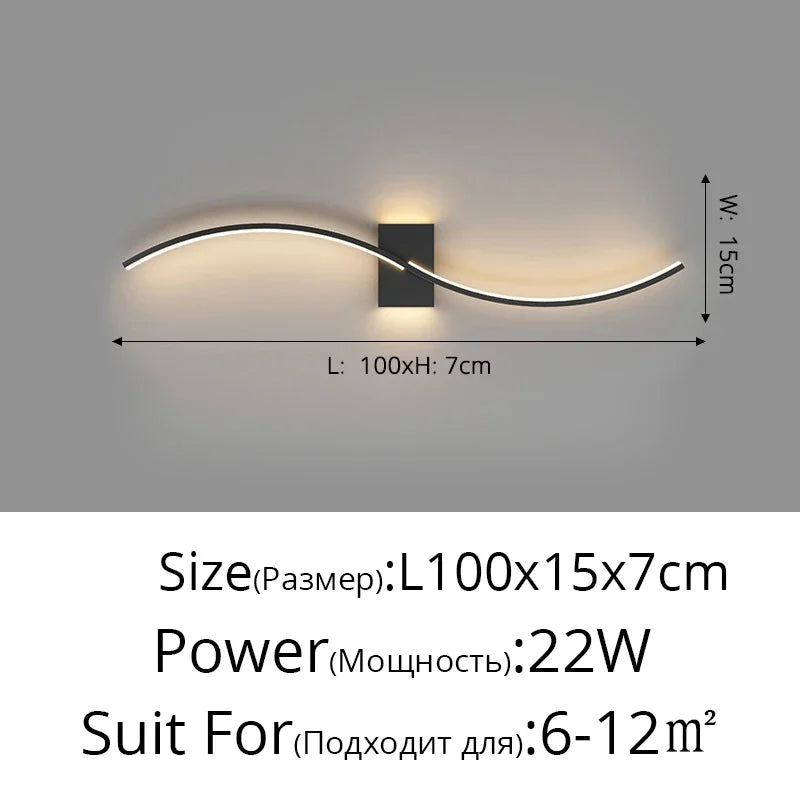 Decorbites™ LED Wandlampe: Modernes langes Line-Design für Wohnzimmer, Schlafzimmer, Flur, Innenbeleuchtung