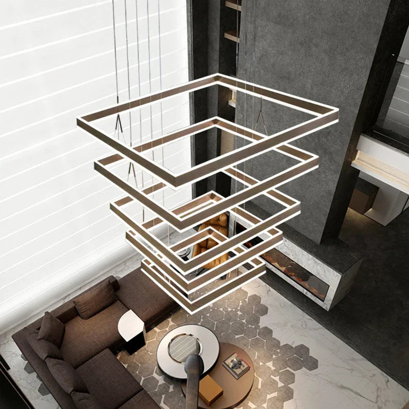 Chrome LED Pendant Light 6-Head Coffee Finish
