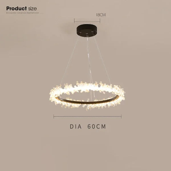 Gold Crystal Ring Chandelier Dia90cm Living Room
