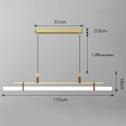 Decorbites™ Eden Moderne Schwarze Goldene Lederrohr-LED-Hängeleuchter