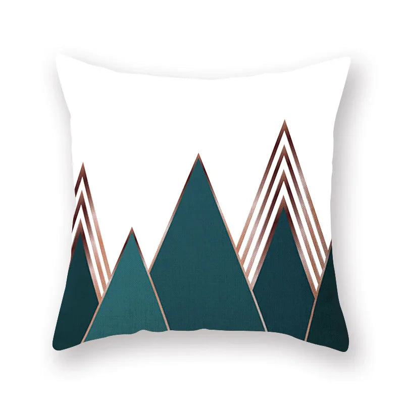 DecorBites™ Geometric Leaf Flower Pillowcase Teal Blue Sofa Car Home Decor Throw Cover
