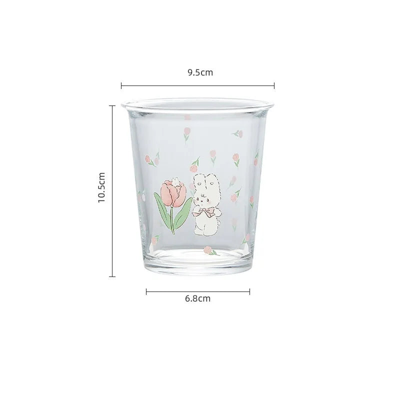 Decorbites™ Niedliches Vierfarbiges Bären-Hasen-Glas-Tee-Kaffee-Becher