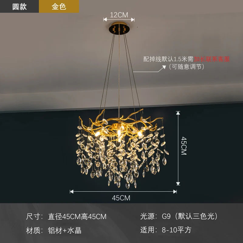 Decorbites™ Goldener Ast LED Deckenleuchter Moderner Wohnzimmer Pendelleuchte