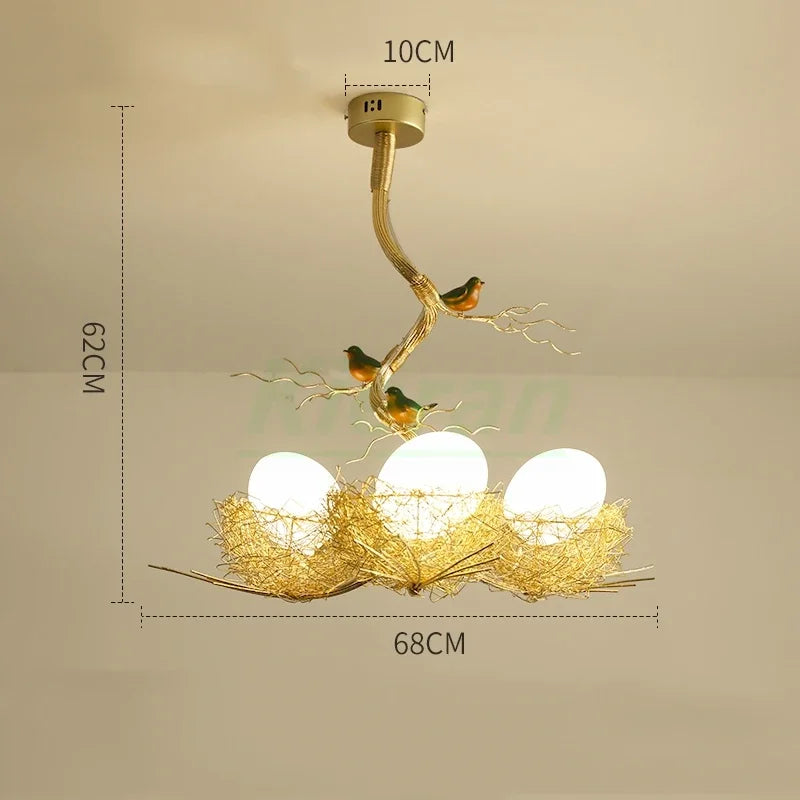 Decorbites™ Vogelnest-Glas-LED-Deckenleuchte für modernes nordisches Wohnzimmer-Dekor