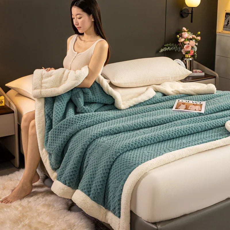 DecorBites™ Cozy Warmth Velvet Autumn Sleep Blanket