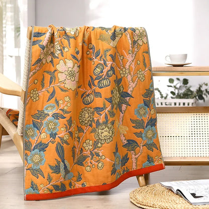 DecorBites™ Gauze Flower Bath Towel 80x160cm - Quick-Drying & Absorbent