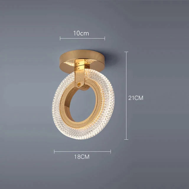 Decorbites™ Kristall-Oval-Goldring-Anhänger-Lampe-Kronleuchter für Wohnzimmer & Schlafzimmer