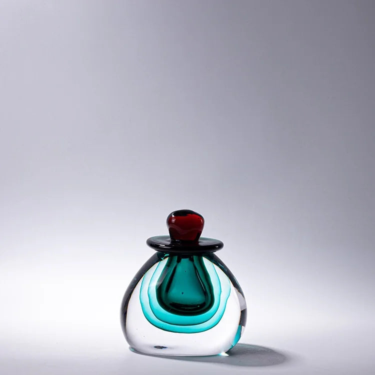 Decorbites™ Doppelt gefärbtes Glasgefäß mit Deckel in Gradient-Design für Terrarien-Dekoration