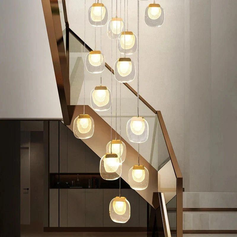 Decorbites™ Gold-Kristall-Treppenhaus-Lüster: Luxuriöse Innenbeleuchtung für Esszimmer & Flur