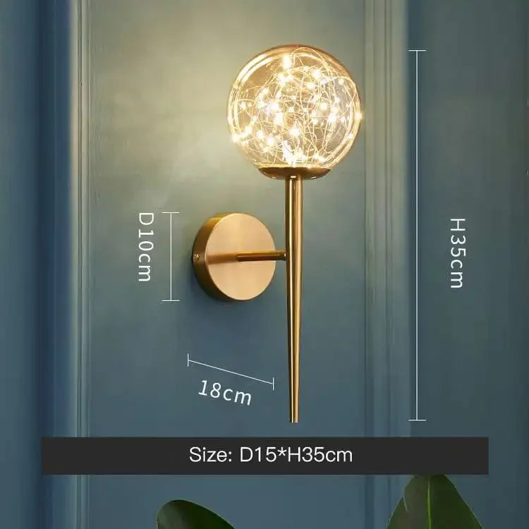 Gold Crystal Glass Ball Chandelier