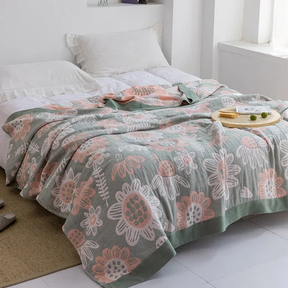 Decorbites™ Baumwoll-Gaze-Handtuch-Wurfdecke - Weiche und gemütliche Bettdecke für alle Jahreszeiten