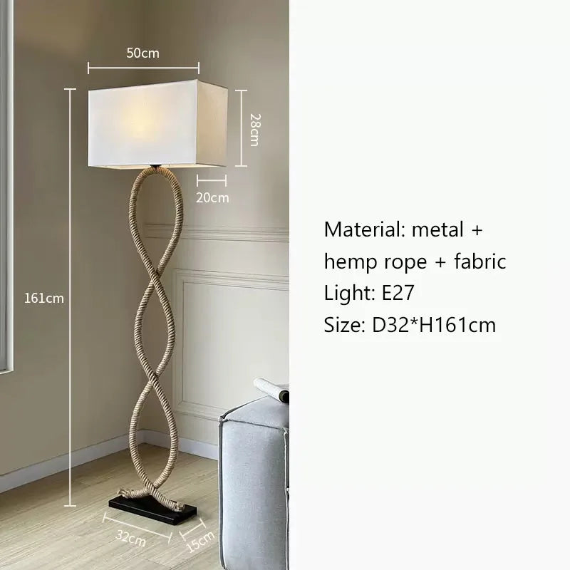 Rattan Fabric Floor Lamp