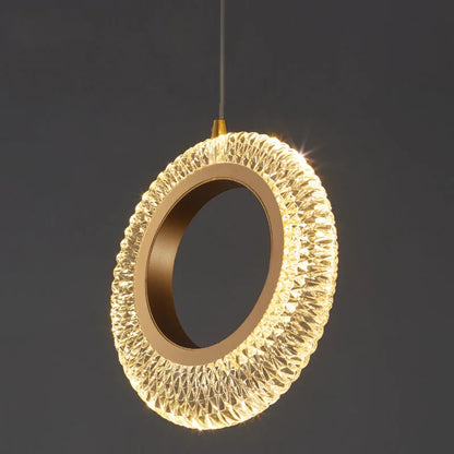 DecorBites™ Crystal LED Chandelier: Modern Gold Kitchen Lighting, Simple Elegant Design.