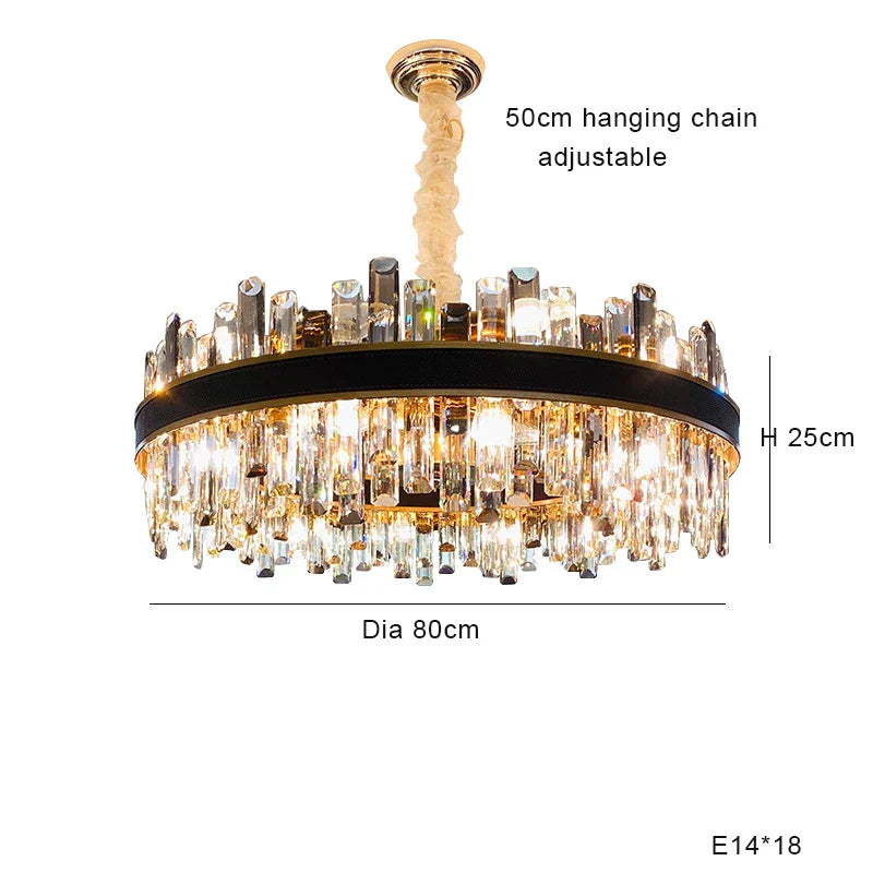 Decorbites™ Kristall-Leder-Kronleuchter | Moderne LED-Leuchter für Wohnzimmer & Esszimmer
