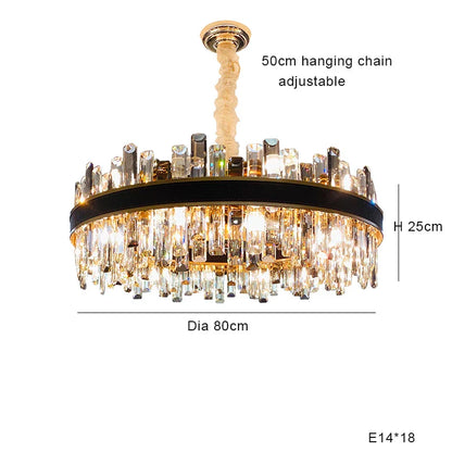 Decorbites™ Kristall-Leder-Kronleuchter | Moderne LED-Leuchter für Wohnzimmer & Esszimmer