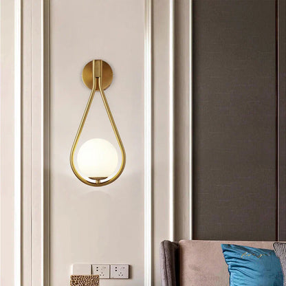DecorBites™ Frosted Glass Ball LED Wall Lamp for Corridor, Aisle, and Bedroom