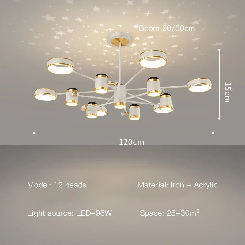 Decorbites™ LED-Kronleuchter: Moderne smarte Fernbedienungs-Deckenleuchte für Wohnzimmer, Schlafzimmer, Esszimmer und Küche