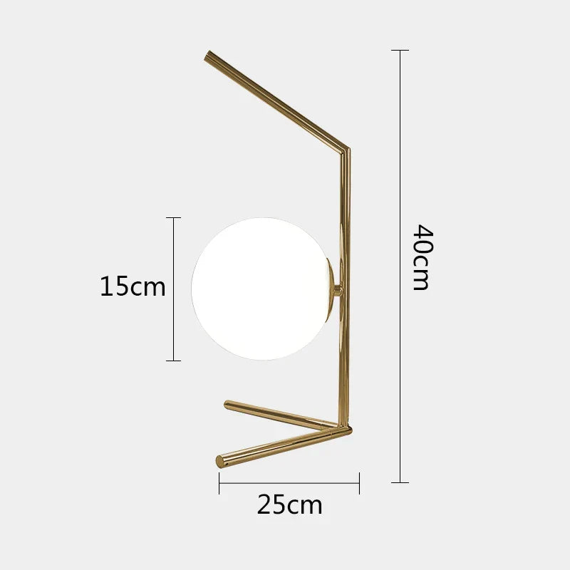 DecorBites™ Glass Ball Table Lamp: Modern Nordic LED Desk Light