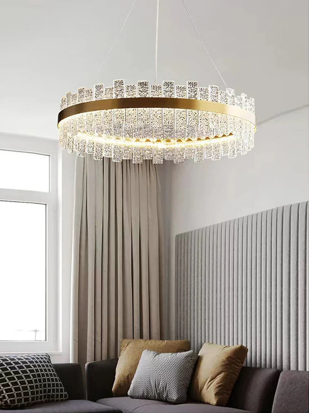 Decorbites™ Kristall-LED-Kronleuchter: Gold/Schwarz Luxus-Hängeleuchte für das Zuhause