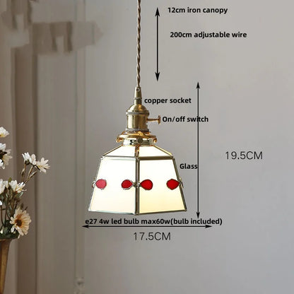 DecorBites™ Gray Glass LED Pendant Light Fixture with Adjustable Hang Lamp