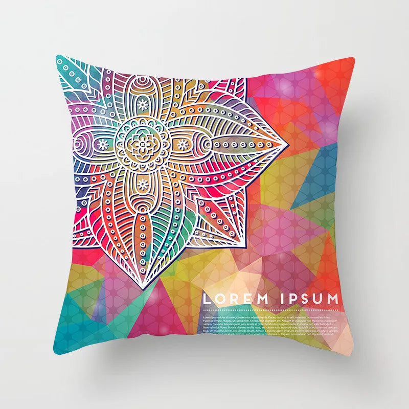 DecorBites™ Geometric Square Pillowcase Ethnic Retro Sofa Pillow Cover 45x45cm Home Decor