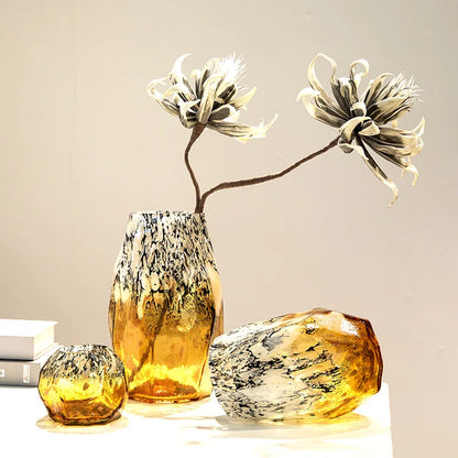 Decorbites™ Verlaufsfarben Schwarze Glas Vase Terrarium Topf Schale Desktop-Organisation Blüten Töpfe