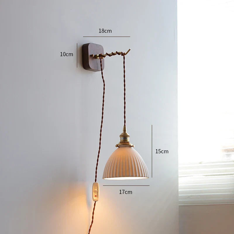 Decorbites™ LED Wandarmatur Modern Japanischer Stil Keramik-Lampenschirm Holzbasisleuchte