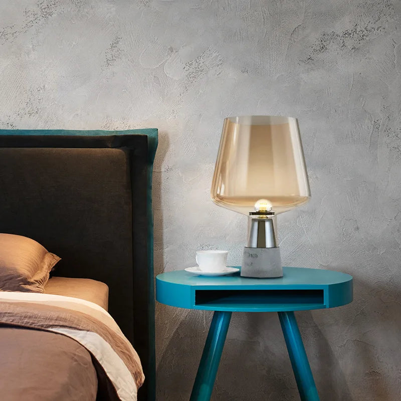 Decorbites™ Leimu Zement-Tischleuchte - Moderne industrielle Glas-Schreibtischlampe
