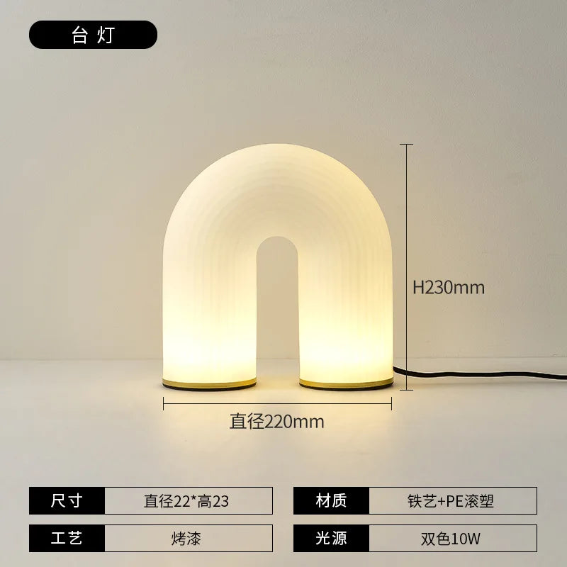 Decorbites™ Französische Creme U-förmige Stehlampe, nordisches Minimalismus LED-Licht für Heimdekoration