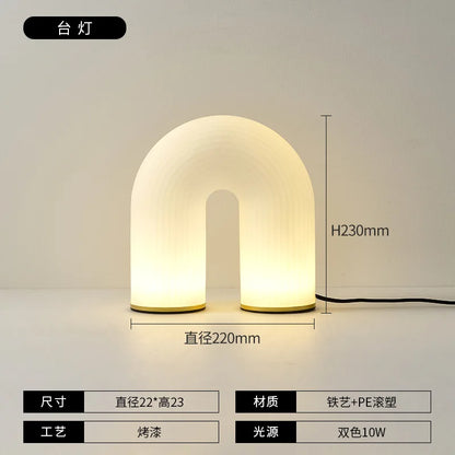 Decorbites™ Französische Creme U-förmige Stehlampe, nordisches Minimalismus LED-Licht für Heimdekoration