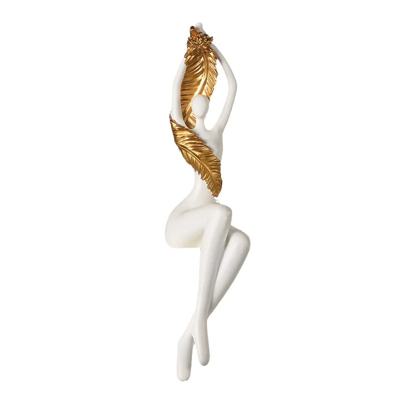 Abstract Feathered Nude Sculpture