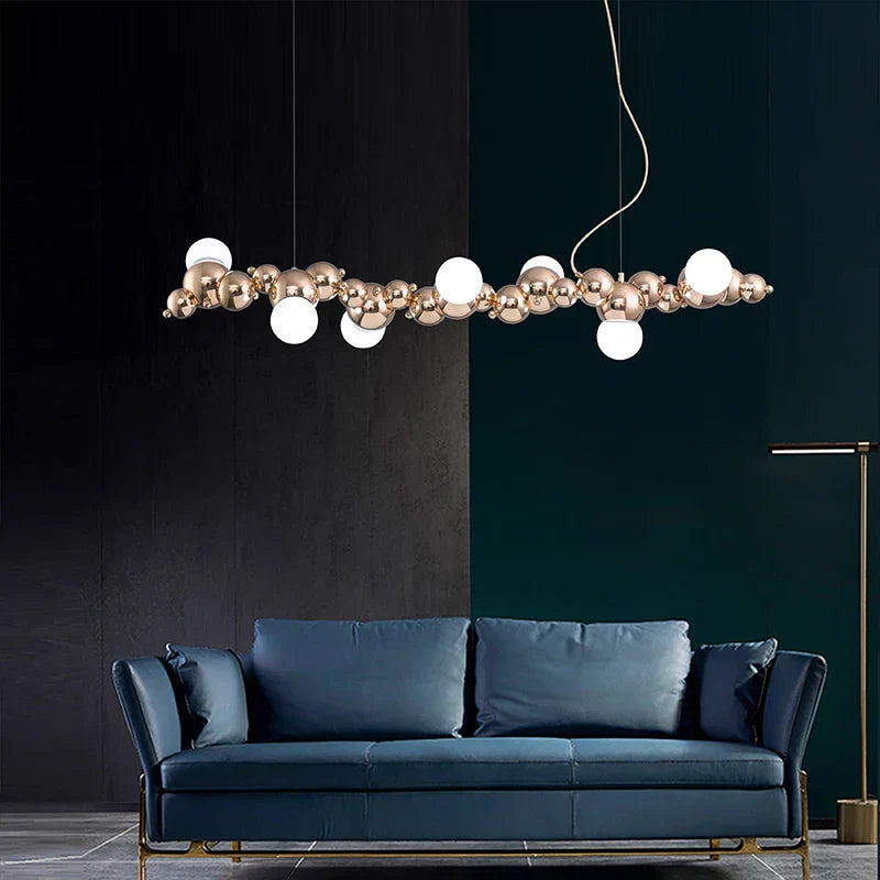 Matte Black LED Chandelier 9-Head Contrast